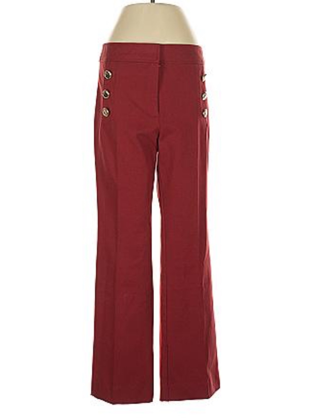 NWOT Derek Lam 10 Crosby Red Sailor Button Wide Leg Pants Approx Size 6 Elegant - Picture 3 of 7